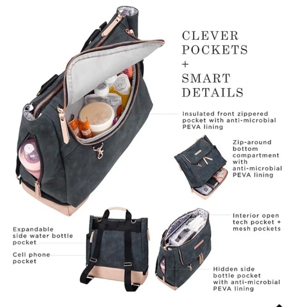 Petunia Pickle Bottom‎ Pivot Pack Diaper Bag Backpack Indigo/Blush